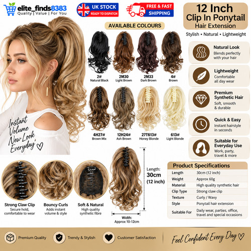 Inch short curly clip - inch,
