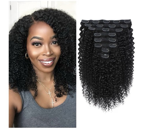 Kinky curly clip ins - clip, human