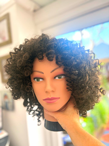 Curly brown hair dark - brown,
