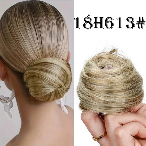Curly messy hair bun piece - messy,