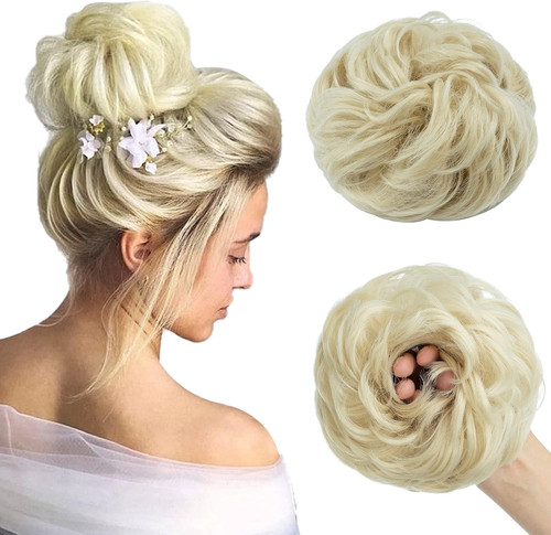Curly synthetic hair bun - hair,