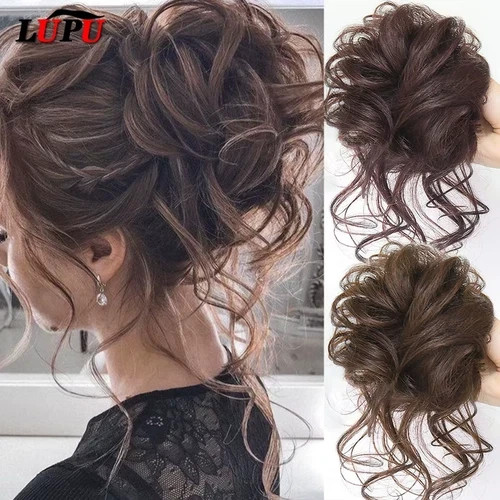 Messy bun hair - messy,
