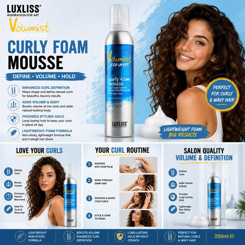 Luxliss curly hair mousse - curly,