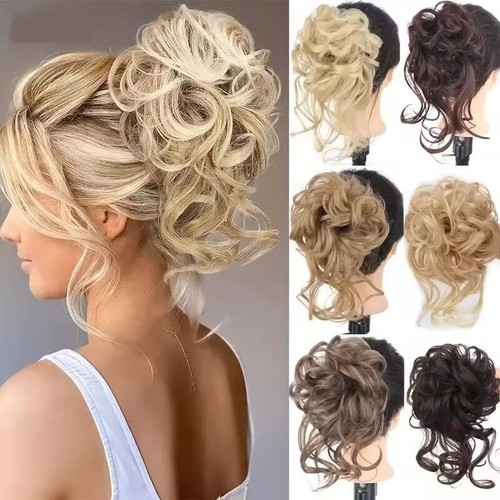 Large messy bun scrunchie hair - bun,