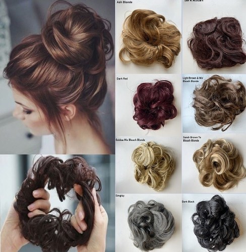 Curly messy bun hair piece - bun,