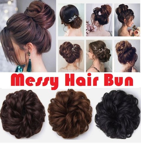 Messy bun hair - bun, piece